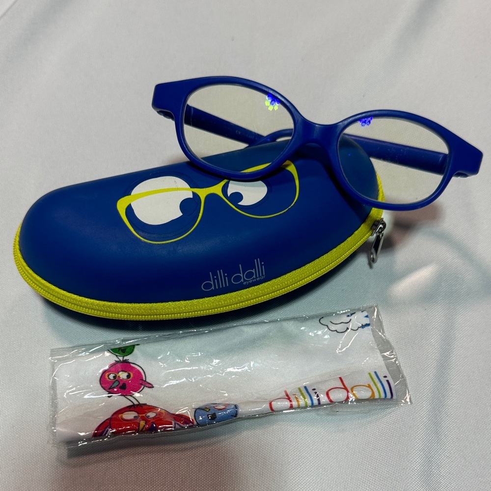 Blue Kids Glasses with Case - Cake Pop - Cobalt Blue